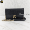 Gucci GG Interlocking Wallet On Chain Calf ดำ แบรนด์เนมมือสอง