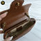 Gucci GG Marmont Super Mini Leather Crossbody Bag Brown แบรนด์เนมมือสอง