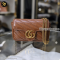 Gucci GG Marmont Super Mini Leather Crossbody Bag Brown น้ำตาล แบรนด์เนมมือสอง