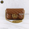 Gucci GG Marmont Super Mini Leather Crossbody Bag Brown แบรนด์เนมมือสอง