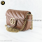 Gucci GG Marmont Super Mini Leather Crossbody Bag Brown แบรนด์เนมมือสอง