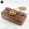 Gucci GG Marmont Super Mini Leather Crossbody Bag Brown แบรนด์เนมมือสอง