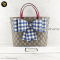 Gucci Kid Blue Gingham Bow Tote