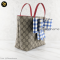 Gucci Kid Blue Gingham Bow Tote