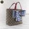 Gucci Kid Blue Gingham Bow Tote Canvas