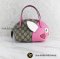 Gucci Pink/Multicolor Leather GG Supreme Canvas Kids Rabbit Bag