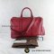 Gucci Red Pebbled Calfskin Leather Medium Boston Bag 247205