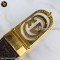 Gucci Vintage GG Logo Buckle Leather Belt