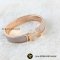 New	Hermes Clic H bracelet Narrow Rose Gold marron glack