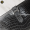 Hermes Ebene Crocodile Bearn Bifold Wallet Palladium Hardwareบแรนด์เนมมือสอง