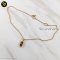 Hermes Mini Maillon Necklace Marron Glace RGHW Pink Gold แบรนด์เนมมือสอง