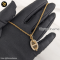 Hermes Mini Maillon Necklace Marron Glace RGHW Pink Gold แบรนด์เนมมือสอง