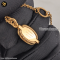 Hermes Mini Maillon Necklace Marron Glace RGHW Pink Gold แบรนด์เนมมือสอง