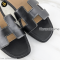 Hermes Shoes Slippers Swift Black แบรนด์เนมมือสอง