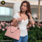 Louis Vuitton Capucines BB handbag in pink grained leather แบรนด์เนมมือสอง