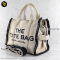 Marc Jacob Tote The Medium Arena Logo Blackwarmsand แบรนด์เนมของแท้มือสอง
