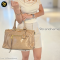 Miu miu	Beige Leather Charm Detail Career Tote Bag