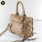 Miu miu	Beige Leather Charm Detail Career Tote Bag