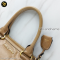 Miu miu	Beige Leather Charm Detail Career Tote Bag