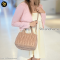 Miu Miu Matelasse Hand Bag Leather 2Way Beige Auth 121687 Golden