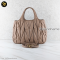 Miu Miu Matelasse Hand Bag Leather 2Way Beige Auth 121687 Golden