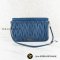 Miu Miu Matelasse Leather Clutch Blue Lamb