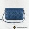 Miu Miu Matelasse Leather Clutch Blue Lamb