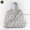 Miu miu Nappa Matelasse Bauletto Top Handle Bowler Pomice	Leather