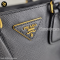 Black Saffiano Lux Bicolor Satchel White