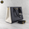 Black Saffiano Lux Bicolor Satchel White