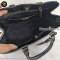 Black Saffiano Lux Bicolor Satchel White