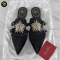 Roger Vivier Suede Mule Star Strass Velvet Black Crystal Mules