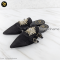 Roger Vivier Suede Mule Star Strass Velvet Black Crystal Mules