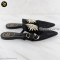 Roger Vivier Suede Mule Star Strass Velvet Black Crystal Mules