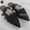 Roger Vivier Suede Mule Star Strass Velvet Black Crystal Mules