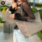 Tory Bruch Ever-Ready Zip Tote Winter Zinc Canvas แบรนด์เนมมือสอง