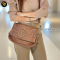 Tory bruch Tan Leather Logo Amanda Foldover Crossbody Bag