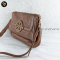 Tory bruch Tan Leather Logo Amanda Foldover Crossbody Bag