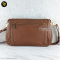 Tory bruch Tan Leather Logo Amanda Foldover Crossbody Bag