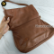 Tory bruch Tan Leather Logo Amanda Foldover Crossbody Bag
