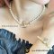 New Vivienne westwood	Simonetta pearl relief choker	Gold-tone plating