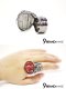 YSL Yve Saint Laurent Arty Ring Red Color  - Used Authentic แหวน ยิปแซงรอลเร้นท์  YSL หัวแหวนลายหินอ่อนสีแดง ตัวแหวน เงินรมดำ สวย หรู