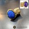 YSL Arty Ring Blue Minarals Gold  - Used Authentic แหวน ยิปแซง YSL หินสีน้ำเงินลายเกล็ด แหวนสแตนเลสสตีล เคลือบสีทอง ใส่แล้วเก๋มากๆค่ะวงนี้