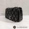 U​SED C​H​AN​E​L Black Diamond Stitch Leather Small Flap Bag