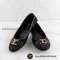 Used louis vuitton Black Woven Suede Oxford Ballerina Flats รองเท้า