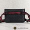 Gucci GG Belt Bag In Supreme Canvas And Black Leather Trim With Trademark
