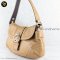 Coach HOBO SHOULDER BAG BROWN LEATHER FRONT BUCKLE SILVER