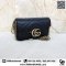 Gucci GG Marmont matelassé leather super mini bag Black Color GHW