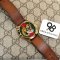 Gucci  Tiger Face Watch w/ Leather Strap 38mm