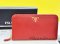 NEW-Prada Saffiano Long Wallet สี แดง Fuocoกระเป๋าตังค์ยาว ทรงซิปรอบ